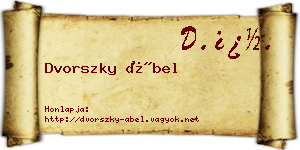 Dvorszky Ábel névjegykártya