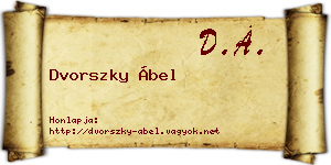 Dvorszky Ábel névjegykártya