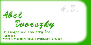 abel dvorszky business card